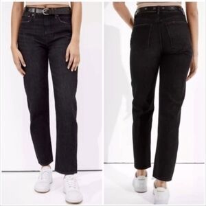 American Eagle 90s Boyfriend Jeans Straight Washed Black Grey Size 8